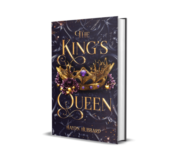 A book cover with the title of the king 's queen.